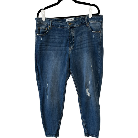Pistola Skinny Jeans Distressed High Waisted Plus Size 16W - Picture 2 of 13